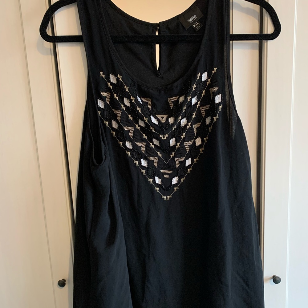 Black Embroidered Top